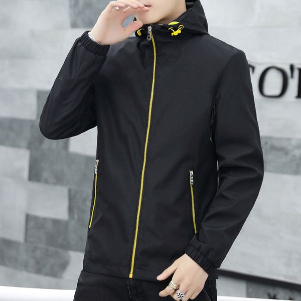 

men's tooling jacket korean version trend 2020 new autumn handsome sports casual wear spring autumn jacket men's clothing, Black;brown