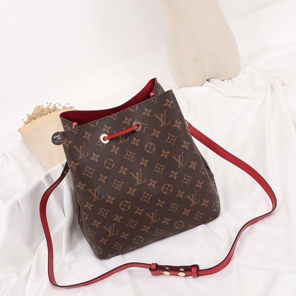 

new arrival vintage fashion design women bags leather bucket bag handbag drawstring shoulder bag messenger crossbody bags drop ship