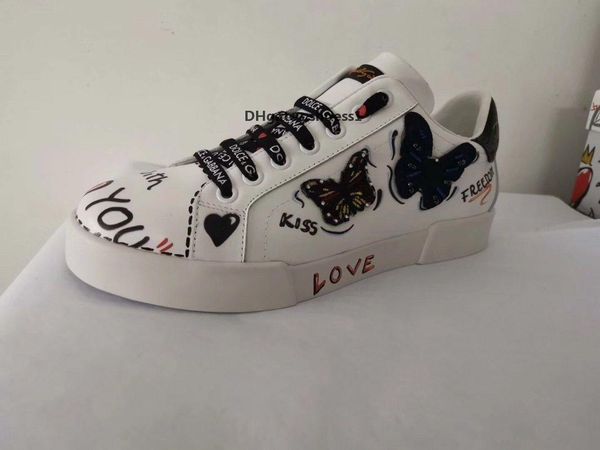 

2021n high -end custom men 's and women 's classic graffiti daily low -casual sports shoes ,fashionable wild trend couple pa, Black