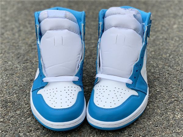 

with box 1 i og unc white blue high men basketball shoes 1s sports sneakers trainers size 7.5-12