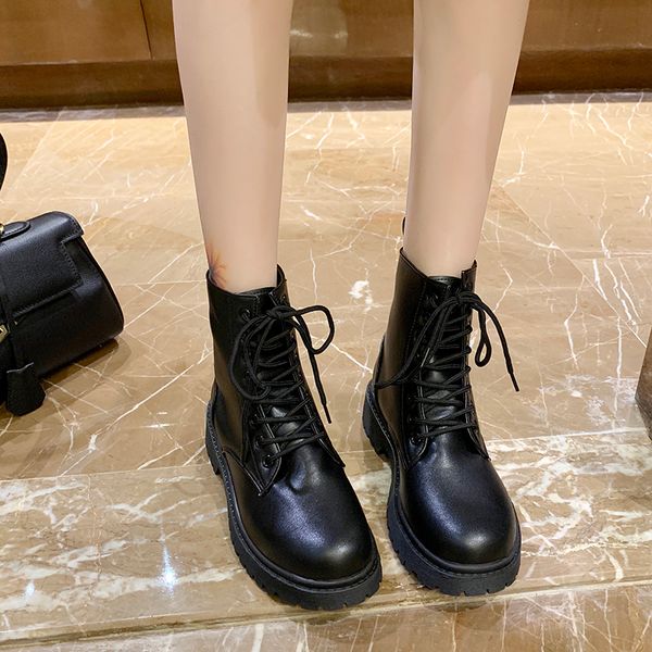 

узелок сапоги плоский каблук женская обувь осень luxury дизайнерские круглый toe boots-женщин с низким каблуки пинетки пинетки женская мода, Black