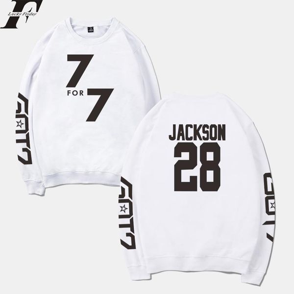 

2018 got7 7for7 k- spring warm hoodies sweatshirt men women print tracksuit hip hop man clothes plus size 4xl, Black