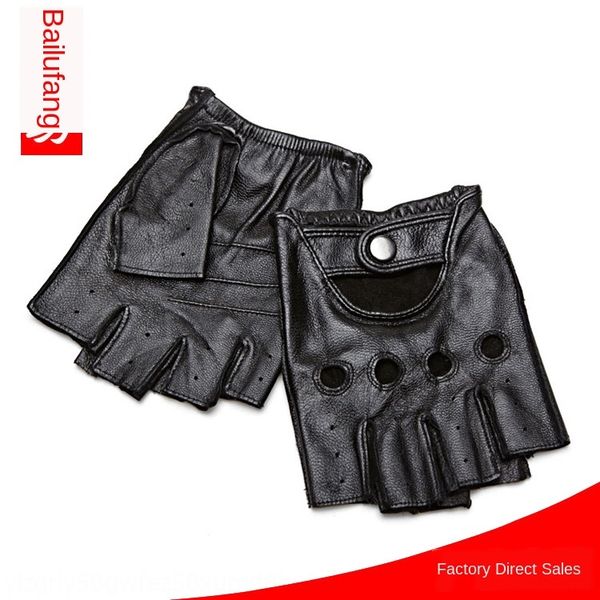 

new motorcycle bicycle goat leather half finger leather outdoor cycling gloves motorcycle dew finger gloves, Blue;gray