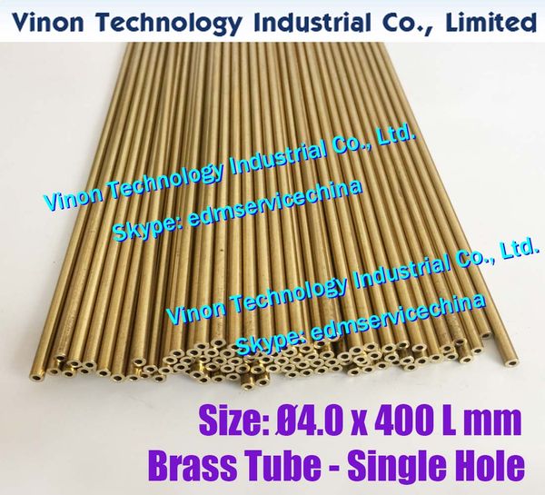 Ø4.0x400Lmm bronze tubo único furo (30PCS / lote), bronze EDM Tubing Eléctrodo diâmetro do tubo de 4,0 milímetros Corpo 400 para descarga eléctrica tratamento