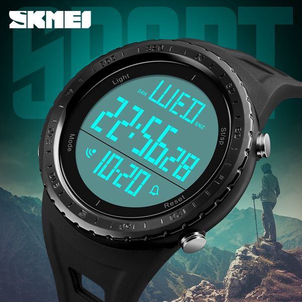 

shimei outdoor sports fashion multifunctional outdoor sports luminous electronic watch men's luminous waterproof student watch, Blue