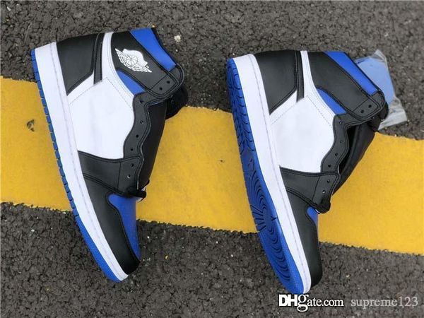 

new air аутентичный 1 high og retro game royal баскетбольной обуви черного toe мужчины спорт кроссовки с коробкой