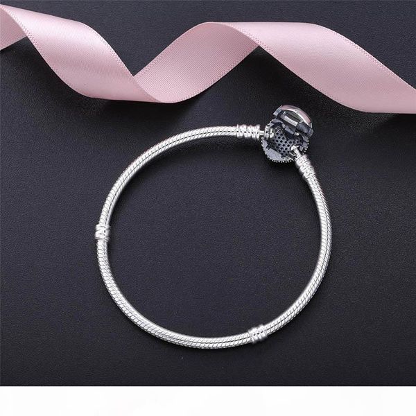 

i authentic 925 sterling silver heart charms bracelet with box fit pandora european beads jewelry bangle real silver bracelet for women, Golden;silver