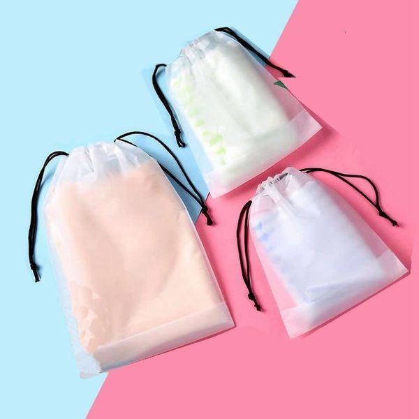 

travel transparent makeup bag drawstring cosmetic case women make up bath organizer storage pouch toiletry wash beauty kit