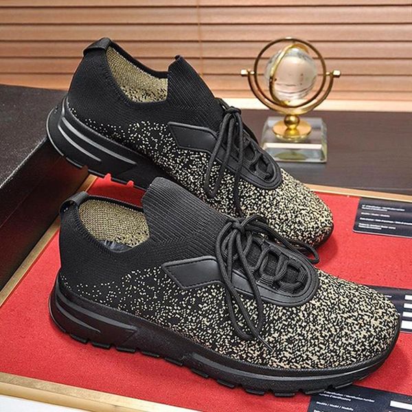 

comfortable prax 01 knit fabric sneakers men 's shoes scarpe da uomo di lusso outdoor walking breathable luxury low sports men sho, Black