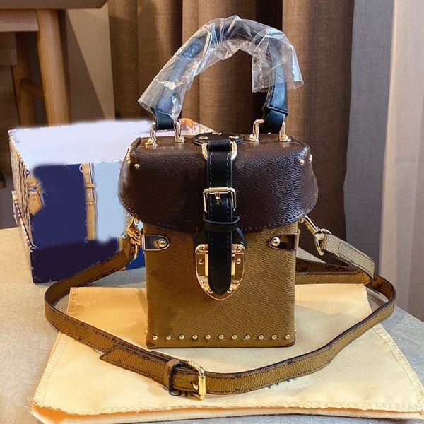 

mobile phone box lady shoulder bags monogram bag fashion full l letter hasp river decoration brown coin purse ing