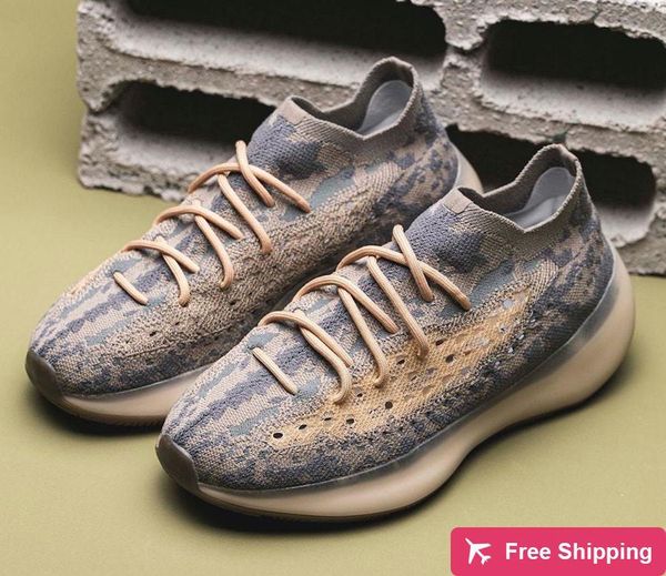 

аутентичные originals 380 mist кроссовки мужчины женщины kanye west wave runner 3м светоотражающий non -reflective brown sneakers спорт с ко