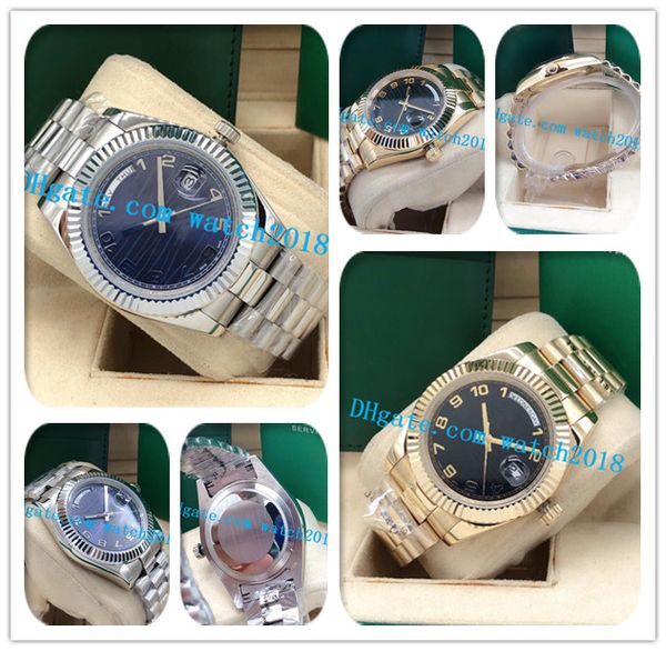 

elling 2 style luxury watch mens ii 41mm yellow gold 218238 black arabic dial fluted bezel automatic fashion men's watches wristwatch