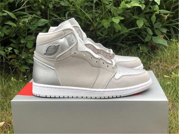 

2020 new authentic 1 high og japan 2001 2020 co.jp basketball shoes neutral grey white metallic silver 1s men sports sneakers with box