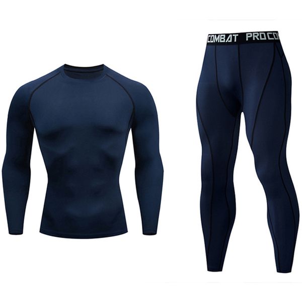 

new compression men's sport suits quick dry running sets clothes sports joggers training gym fitness tracksuits running set, Black;blue