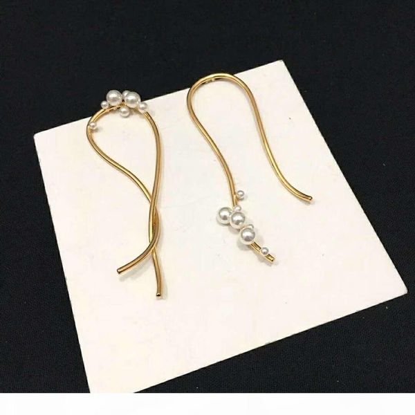 

e new irregular simple fashion pearl designer earrings luxury designer jewelry women earrings, Golden