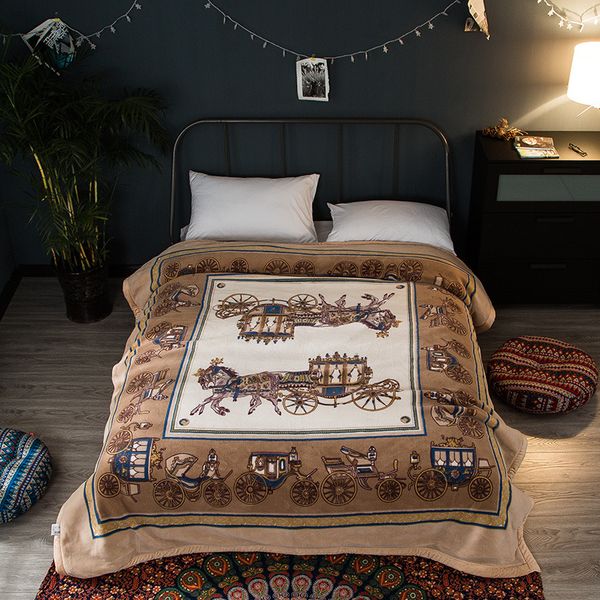 

luxury bedding sets signage h coral velvet thickening 4kg blanket autumn and winter gift double blanket