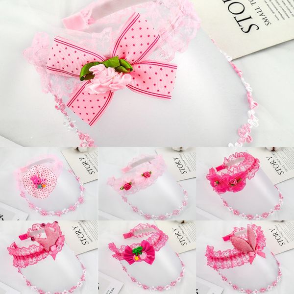 

spring and summer children's outdoor protection sun hat plastic cute lace lace girls empty sun hat, Yellow