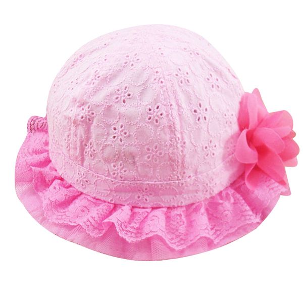 

hilenhug baby bucket hat for kids girls 7 to 24 months beach cotton fisherman cap summer sun hats lace gauze and floral style, Yellow