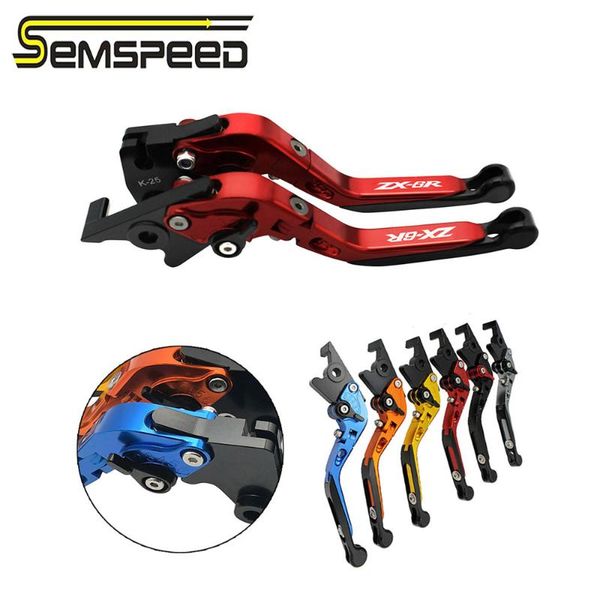 

semspeed zx-6r logo cnc motorcycle adjustable folding extendable brake clutch levers for ninja zx6r 636 2007 2008-2020