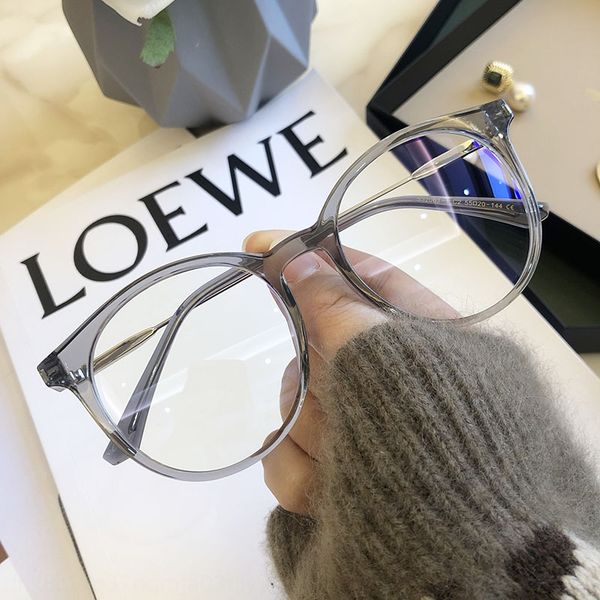 

transparent female creative fashionable round frame net red glasses frame tr90 student anti blue light plain glasses, Silver
