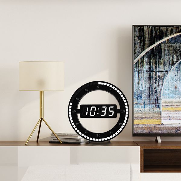 

wall clocks led digital clock modern design dual-use dimming circular poreceptive for home decoration