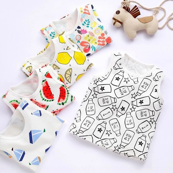 

children's sleeveless t-shirt boy boy baby baby class t-shirt vest a non-fluorescent pure cotton vest elastic sweat absorption, Blue