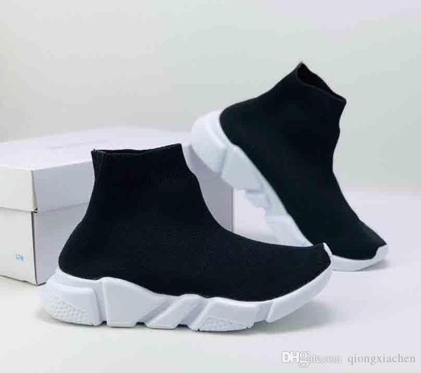 

kids speed trainer knit high socks sports shoes 2020 new mercurial sneakers for boys and girls, Black