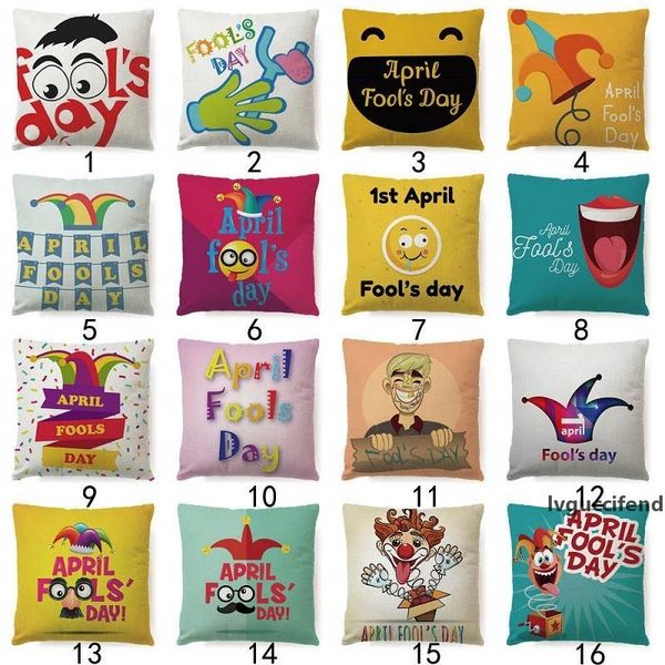 

fool s day pillow case throw pillow case clown design pillow case sofa car cushion covers april 1st pillowcase
