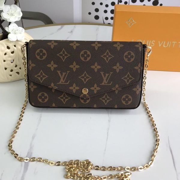 

new arrival classic womens leather chain crossbody bag bolso bandolera wallet purses envelope handbag luxury designer lady shoulder bags