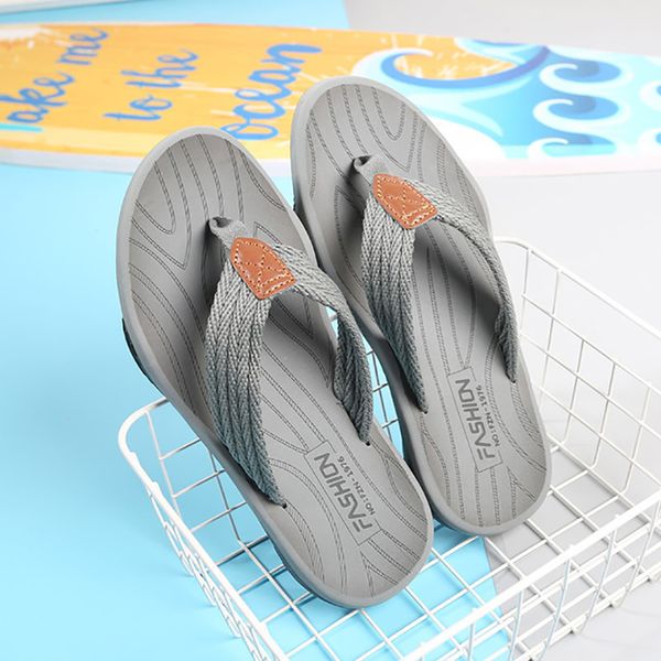 

men's thong flip flops summer sandals shoes for men fashion anti-slip slippers outdoor casual beach shoes size 47, Black