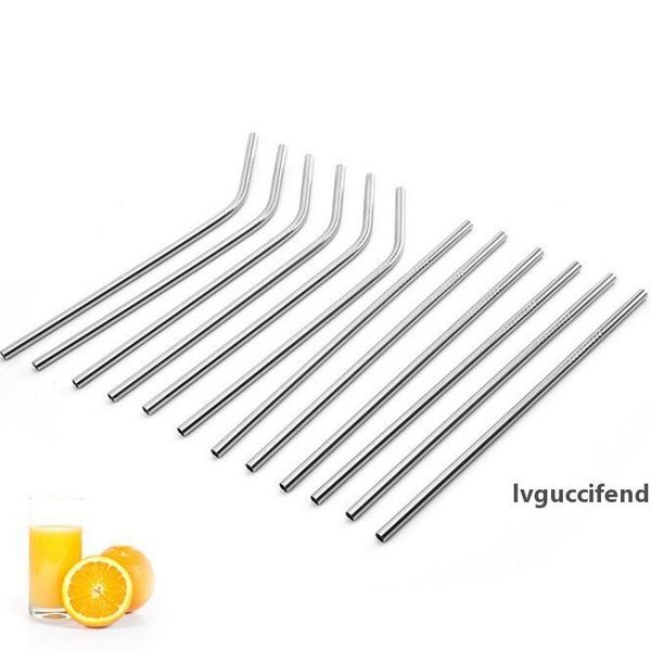 

stainless steel drinking straw reusable metal straw barware tea coffee tools 100pcs/lot straight drinking straws lxl185
