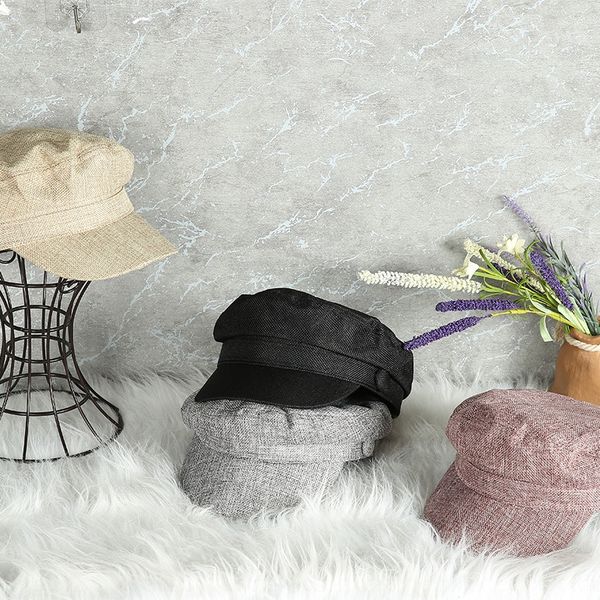 

2020 new season women's hat beret trend all-match women's hat fashion solid color beret, Blue;gray