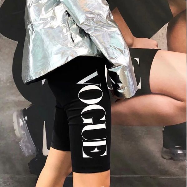 

high waist gold vogue print leggings women solid casual push up fitness black slim package hip workout short paragraph leggings