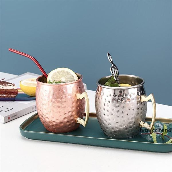 

500ml mug 304 stainless steel beer mug single wall silver copper travel mug tumbler customized logo