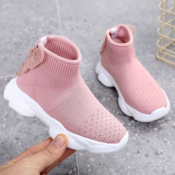 

ixg autumn girls' socks sports sports children's sneakers breathable casual bowknot mesh shoes zhongda children's shoes, Black