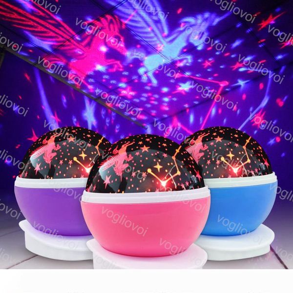 

night lights projector table lights romantic new rotating star moon sky rotation lamp with kids bed lamp dhl