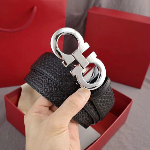 

mens woman belt fashion cowhide belts casual smooth buckle belt width 3.4cm 15 style optional highly quality with box, Black;brown