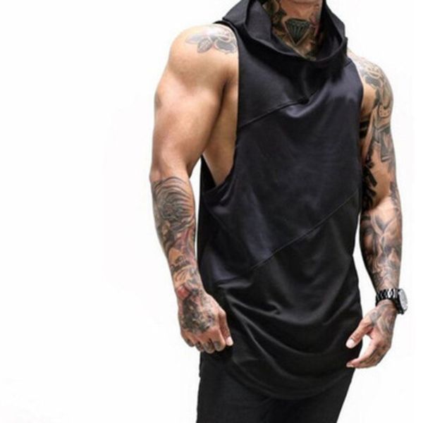 

men breathable running gym tank quick dry sleeveless sport shirt men gym clothing summer cool men's running vest, Black;blue