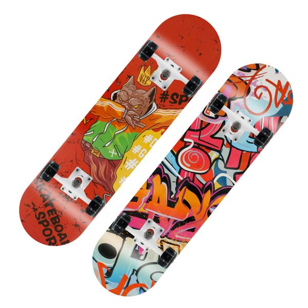 

skateboard four-wheel scooter double rocker skateboard professional longboards extreme sport player skate board boys road