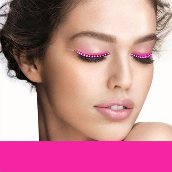 

yiowio fashion mini ball dance halloween party ball wearing nice eye electric lighting led colorful eyelashes full strip lashes