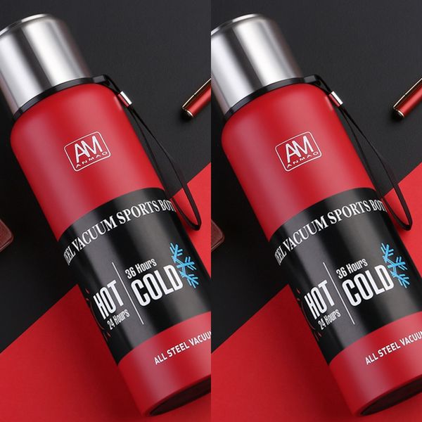

new double-layer 304 stainless steel outdoor sports thermos cup large capacity outdoor sports all-steel thermos cup