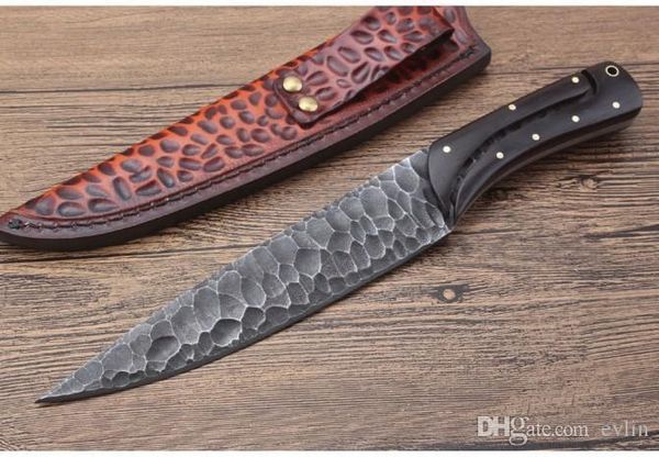 

Specical Offer Classic Outdoor Fixed Blade Hunting Knife 9Cr18Mov Hand Forged Blade Full Tang Ebony Handle Survival Straight Knives