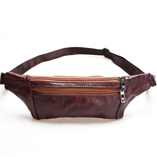 

2019 strap shoulder strap new genuine men's cowhide men's running multifunctional chest bag casual business shoulder messenger bag