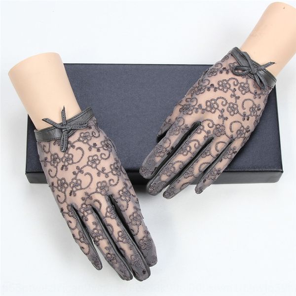 

n7c4l spring autumn summer lace butterfly new lace sunscreen gloves women's battery car driving thin cute butterfly touch screen sheeps, Black