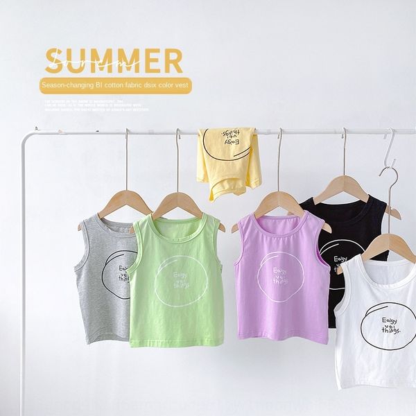

tjlsk clothing baby thin vest 2020 summer new boys' printed sleeveless children's clothing vest shirt children's western styl, Blue