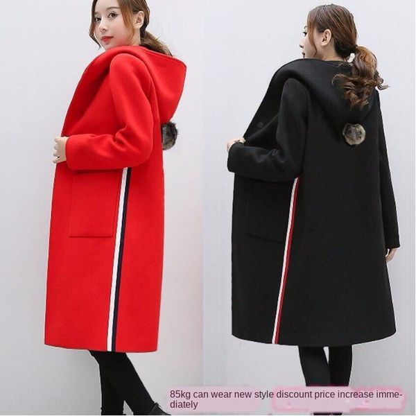 

7pusd 2019 новая осень и зима средней длина модно капюшон пальто женщин длинных пальто свитер рукав кардиган свитер корейские женщины типа f, Black