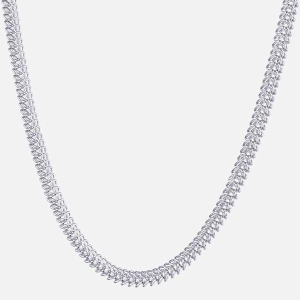 

wide 5.5mm womens mens chain braided bismark link white rose yellow gold filled necklace fashion jewelry gift 50cm gn371, Silver