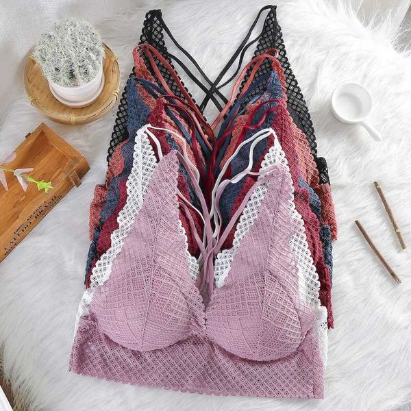 

camisoles & tanks bralette deep v seamless bras for women wireless push up bra comfortable blackless underwear ladies lingerie, Black;white