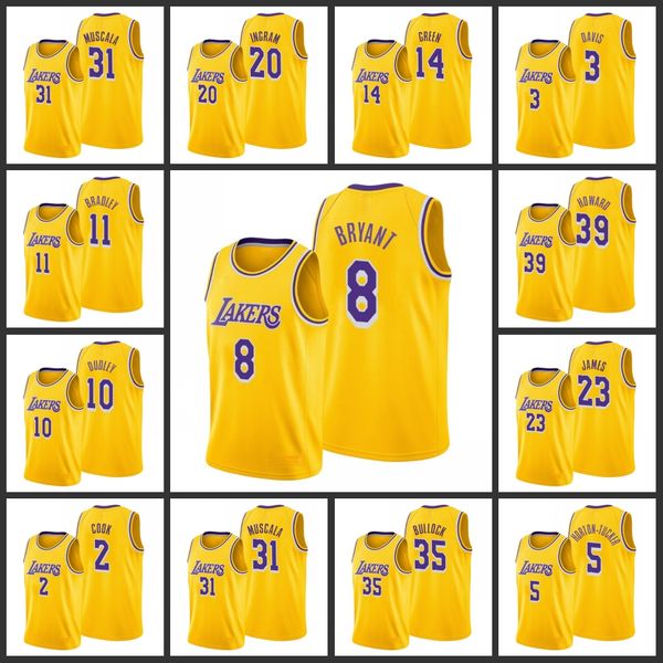 

Los Angeles Lakers Mike Muscala Andre Ingram LeBron James Anthony Davis Danny Green Dwight Howard Men Edition Jersey