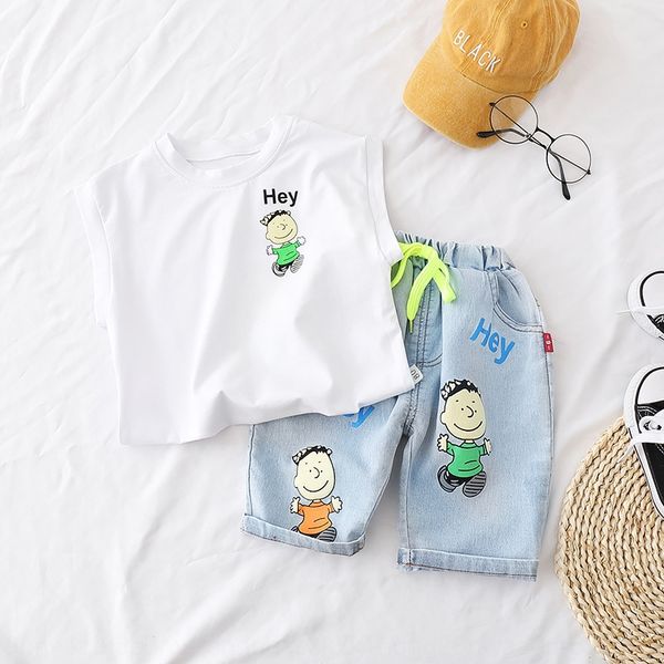 

2020 new summer clothes wear vest suit children's children's handsome western style sleeveless fashionable clothes, Blue